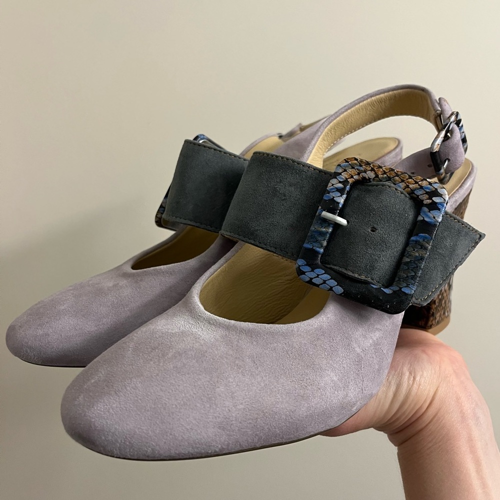 Girotti Block Heel Shoes Snake Suede - Picture 8 of 16